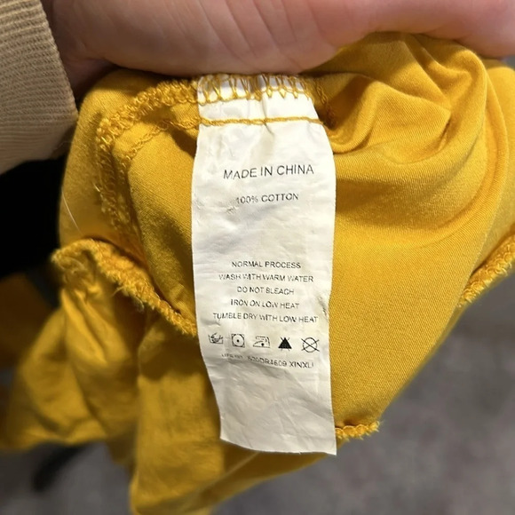 Simplee Women’s Ayla Ruffle Wrap Dress in‎ Mustard V-neck 100% Cotton SZ Small - Picture 12 of 13